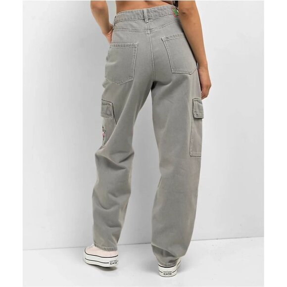 Empyre Jeans Women's Size 0 Gray Tori Porkchop Baggy Cargo Skate Punk Size 26 - Picture 2 of 11